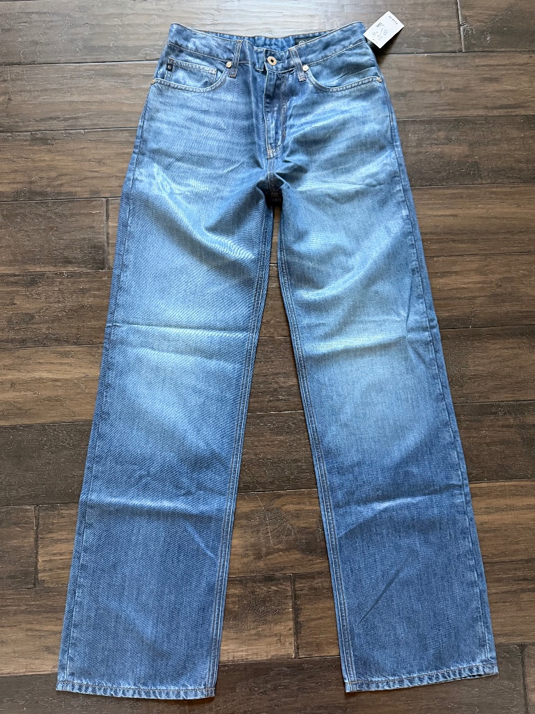 Ag Adriano Goldschmied Beautiful Blue Shine Jeans Sz 26 Nwt $215 Rare!!